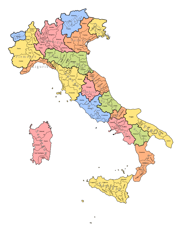 Provinzen Italien 